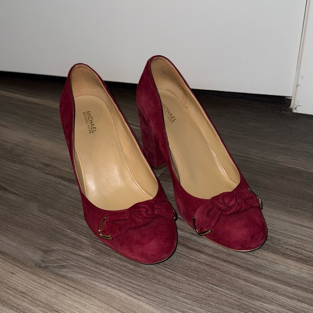 Michael Kors Merlot Suede Heels - Picture 2 of 5